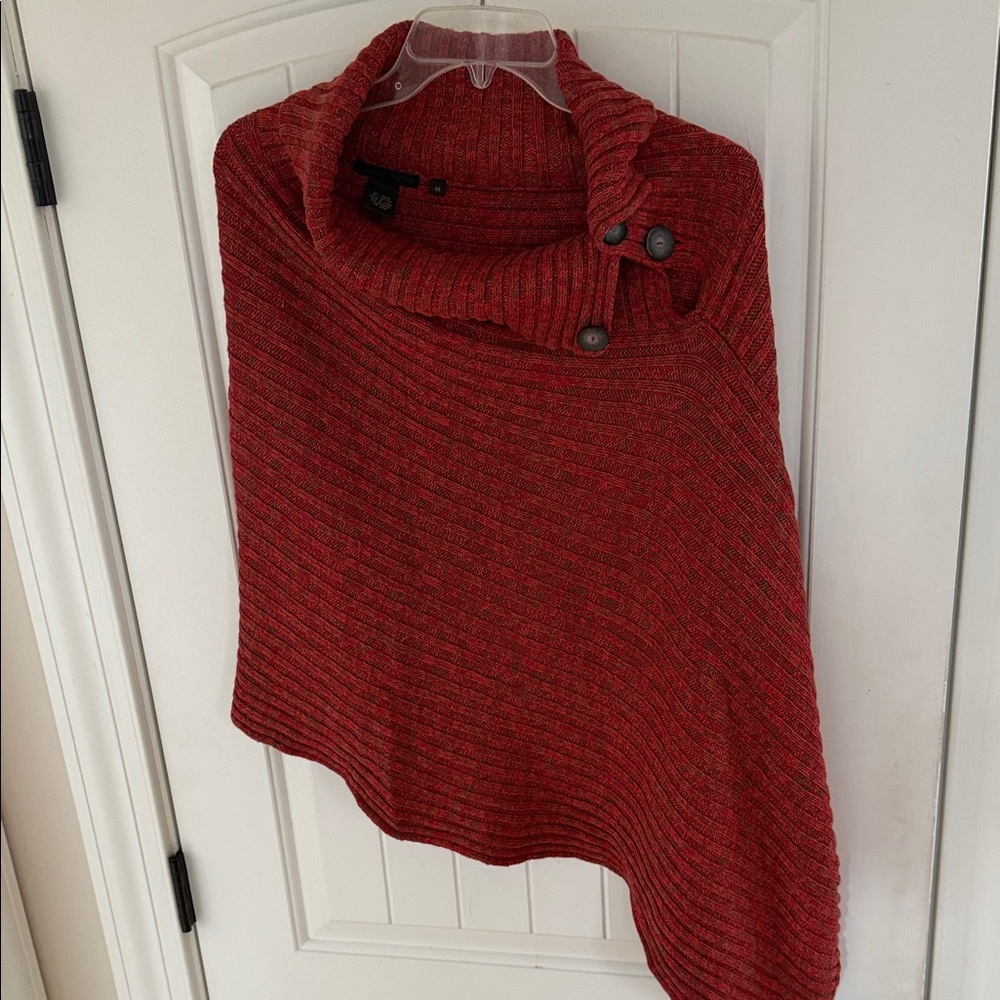 Assymetrical Shrug with Cowl Collar and Button Neckline